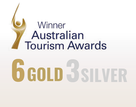 Australian Tourism Awards winner badge, 6 Gold 3 Silver