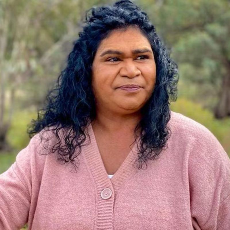 Sophia Pearce, Barkindji cultural leader, smiling outdoors